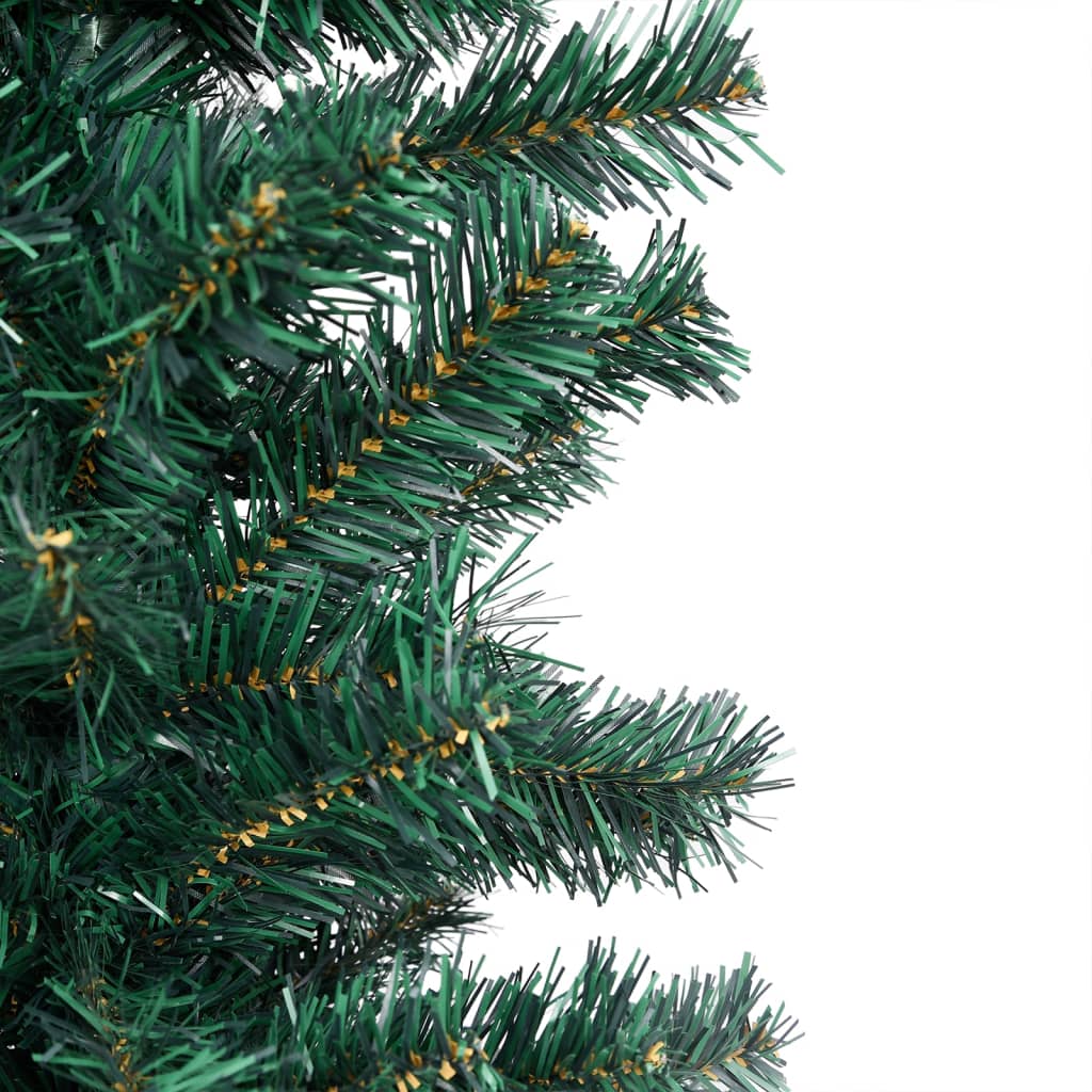 vidaXL izgaismota Ziemassvētku egle ar rotājumiem, zaļa, 180 cm