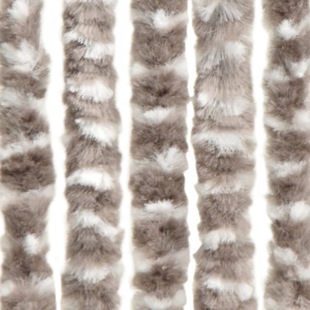 vidaXL kukaiņu aizkars, 56x185 cm, pelēkbrūns un balts šenils