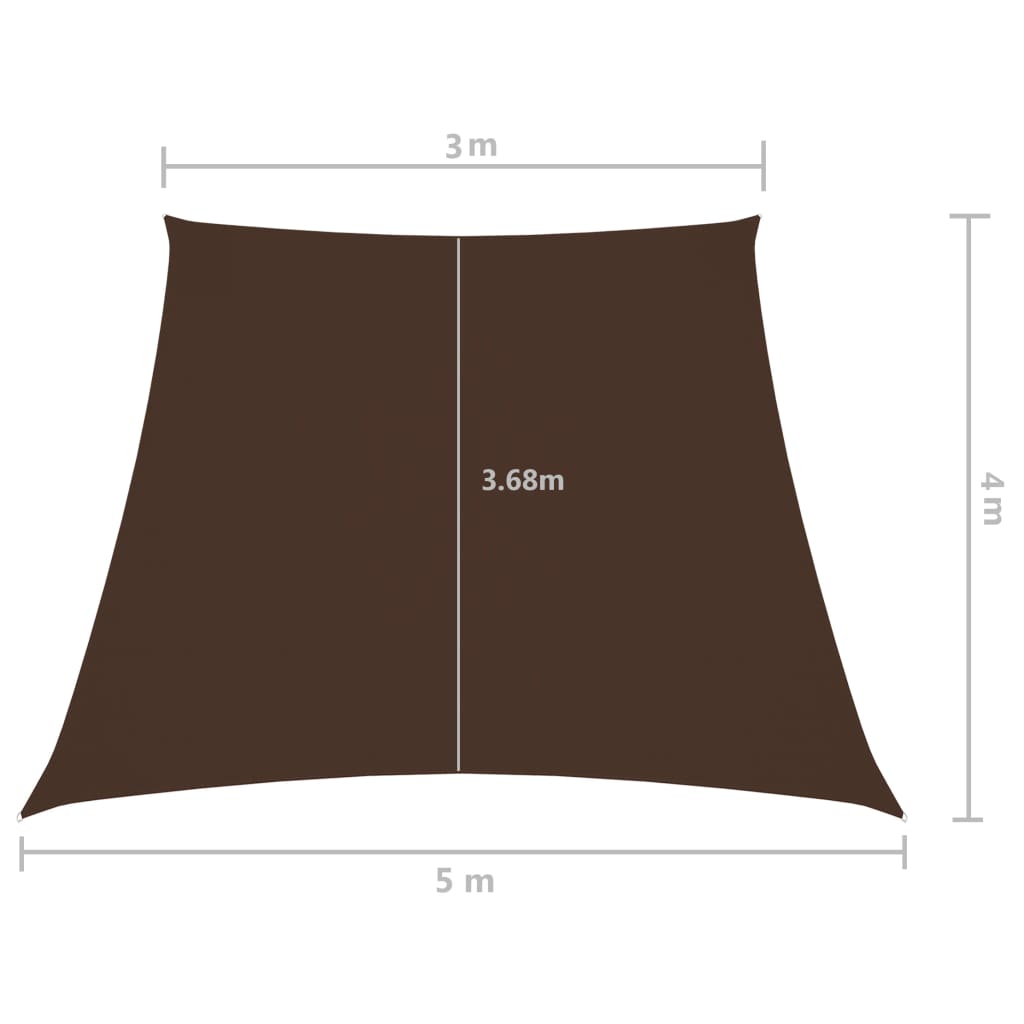vidaXL saulessargs, 3/5x4 m, trapeces forma, brūns oksforda audums