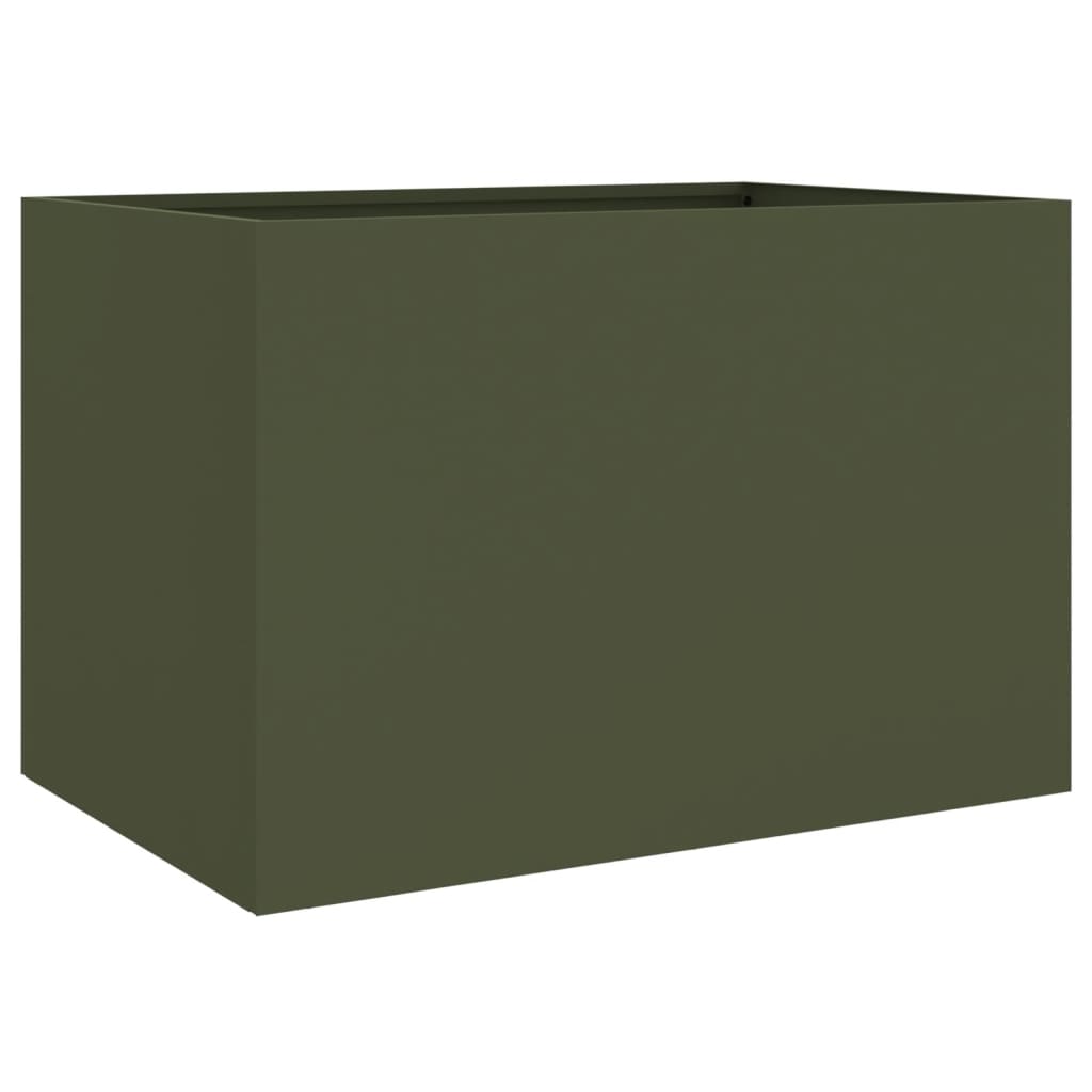 vidaXL puķu kaste, olīvzaļa, 62x47x46 cm, auksti velmēts tērauds