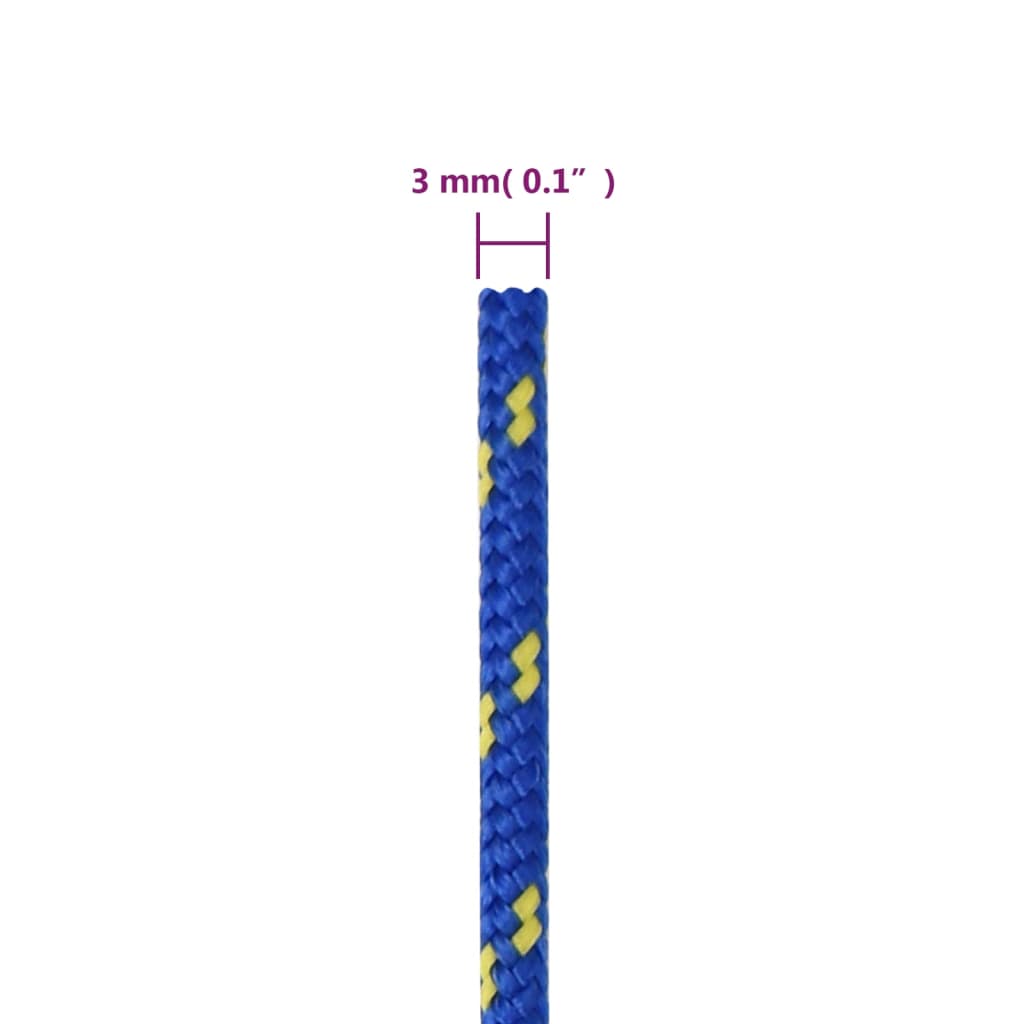 vidaXL laivu virve, zila, 3 mm, 50 m, polipropilēns