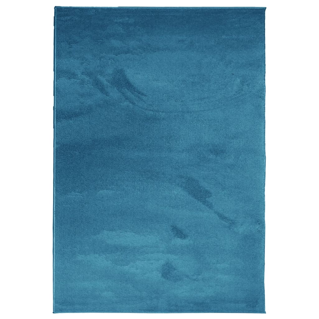 vidaXL paklājs OVIEDO, īsa spalva, mīksts, tirkīzzils, 140x200 cm