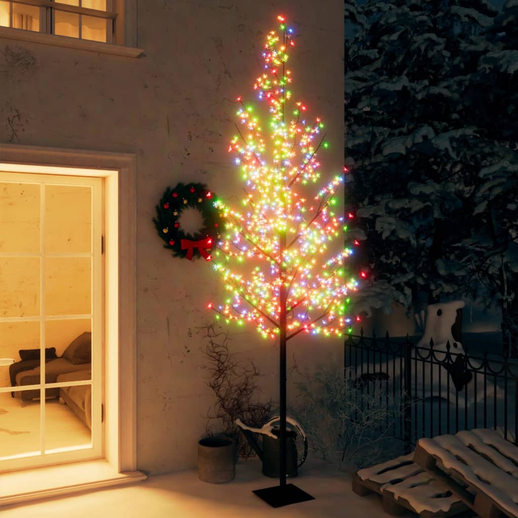 vidaXL Ziemassvētku koks, 600 krāsainas LED, ķirsis, 300 cm