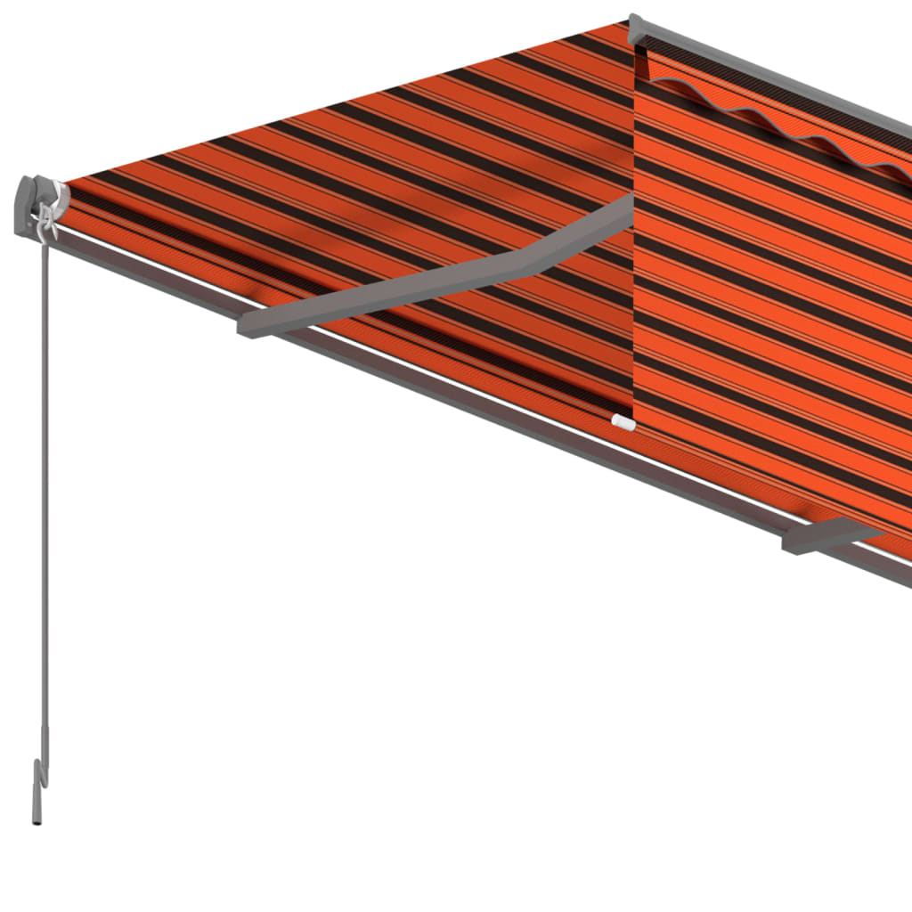 vidaXL izvelkama markīze ar žalūziju, 6x3 m, manuāla, oranža un brūna