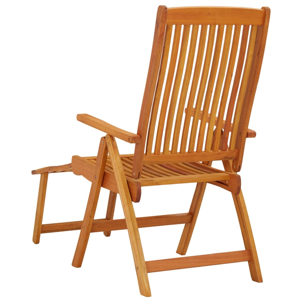 vidaXL saliekami dārza krēsli ar kāju balstu, 2 gab., eikalipta koks