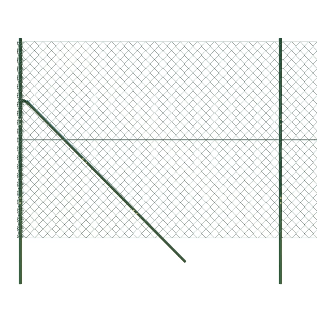 vidaXL stiepļu žogs, 1,6x25 m, zaļš