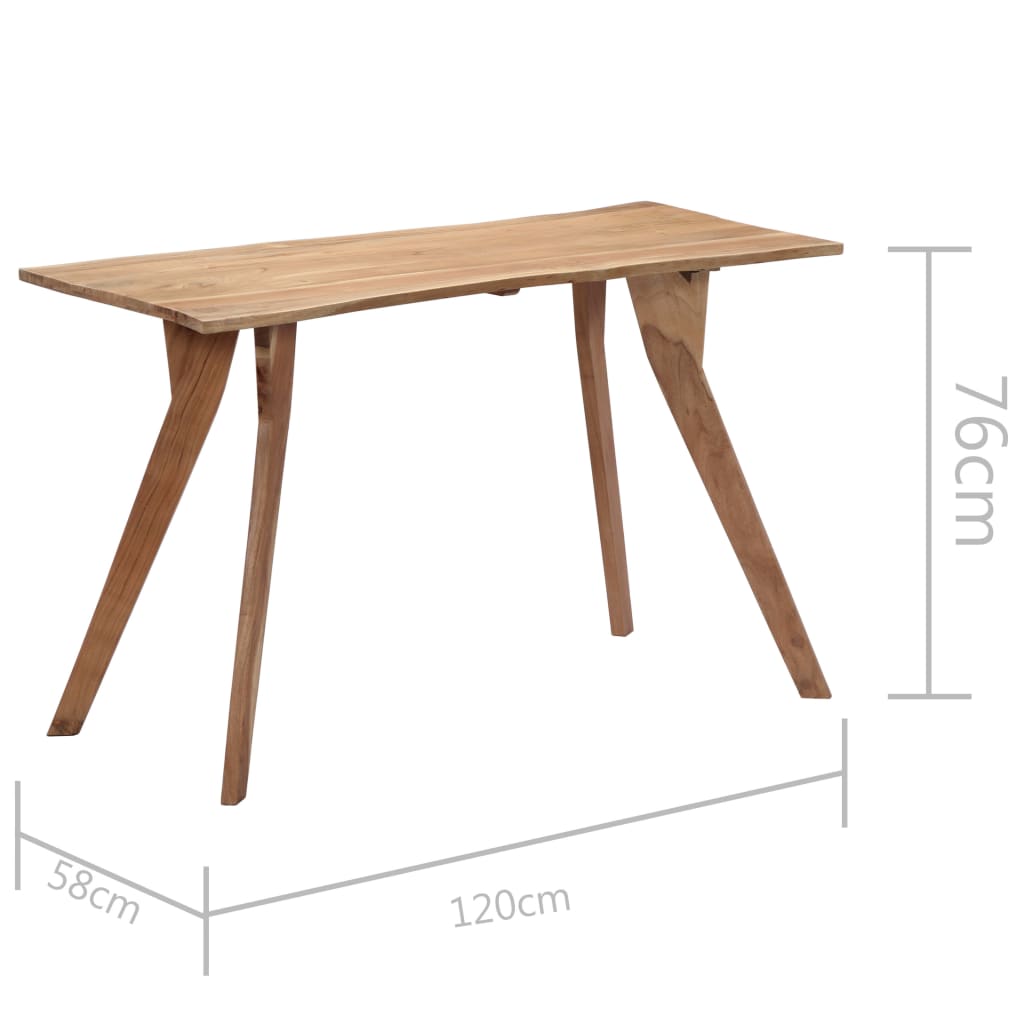 vidaXL virtuves galds, 120x58x76 cm, akācijas masīvkoks