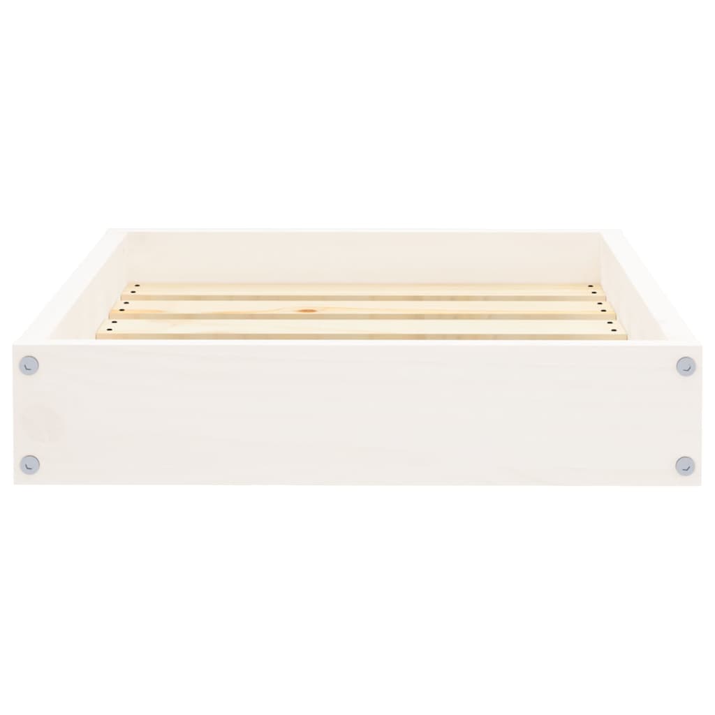 vidaXL suņu gulta, balta, 51,5x44x9 cm, priedes masīvkoks