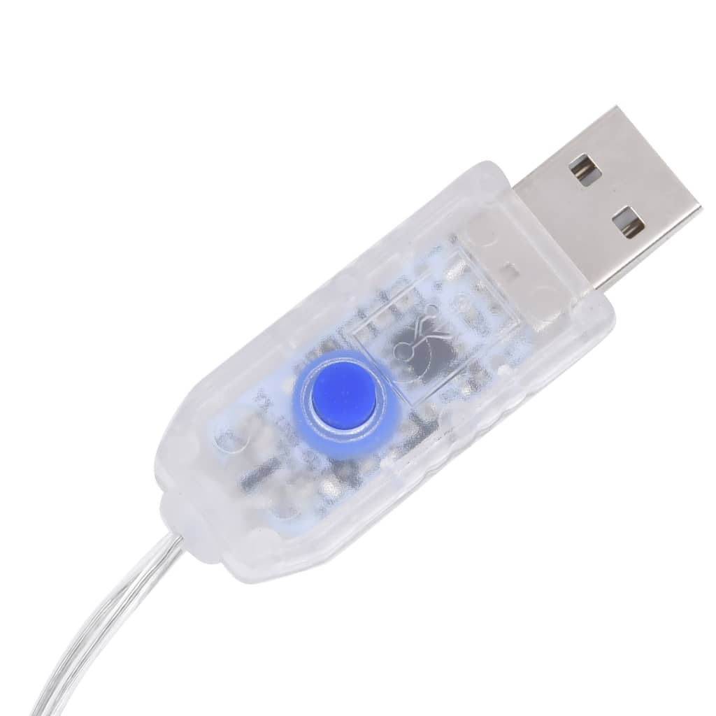 vidaXL LED lampiņu aizkars, 500 LED, zils, 8 funkcijas
