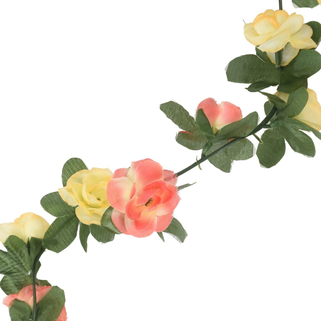 vidaXL mākslīgo ziedu vītnes, 6 gab., pavasara krāsās, 250 cm