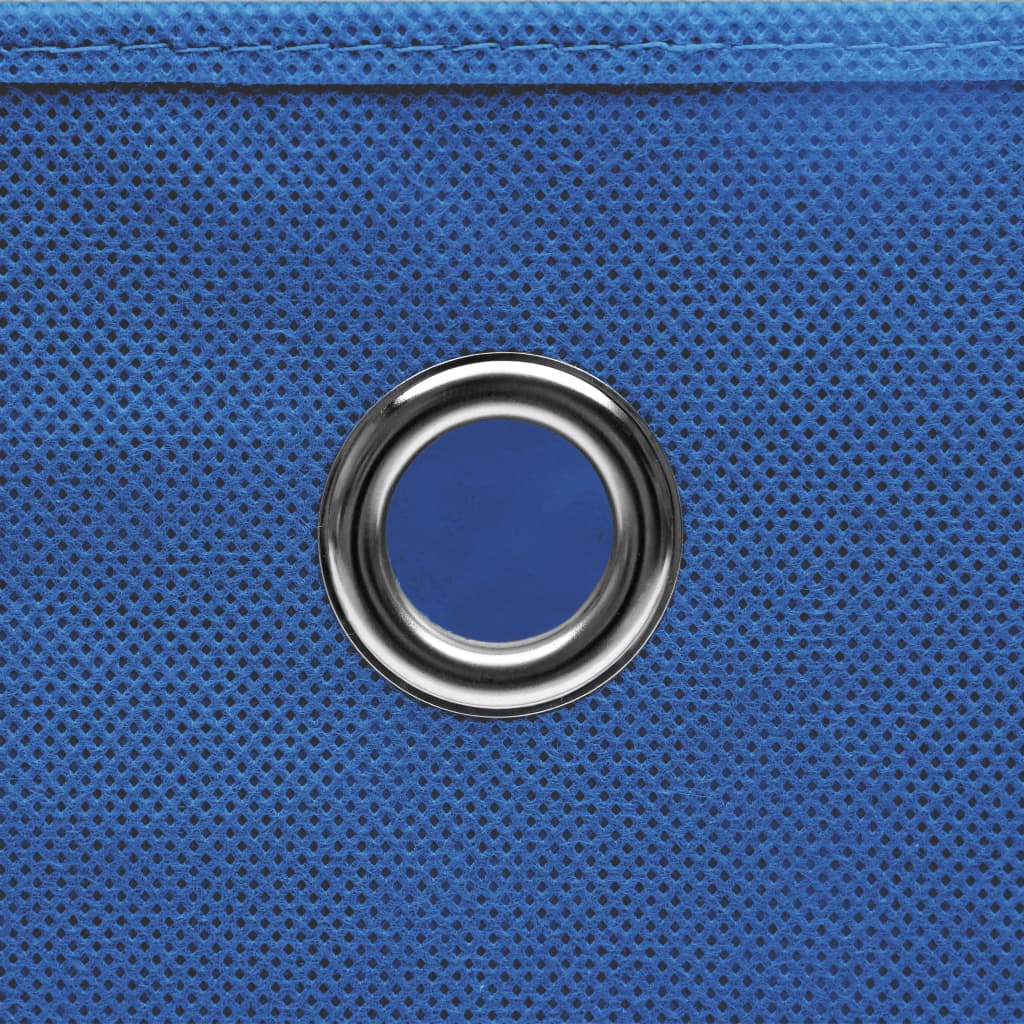 vidaXL uzglabāšanas kastes ar vāku, 10 gab., zilas, 28x28x28 cm