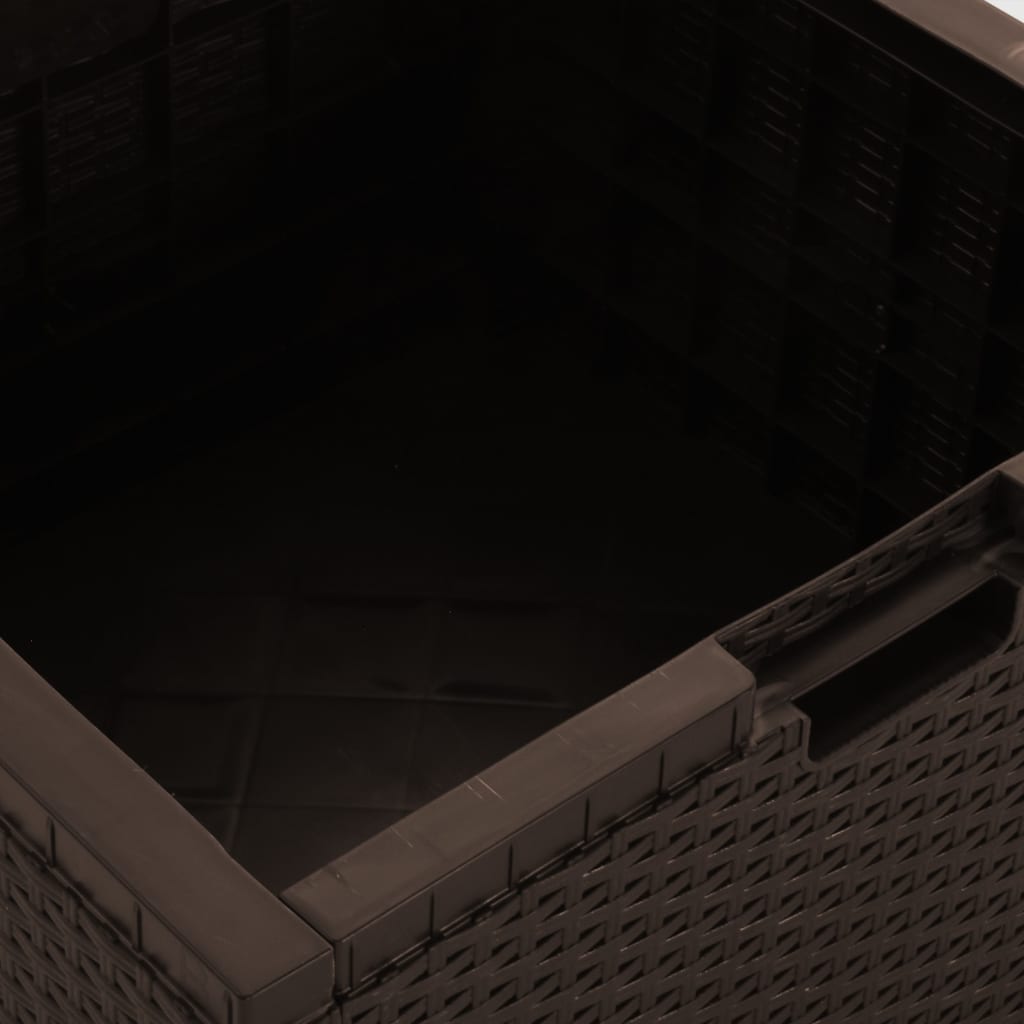 vidaXL dārza uzglabāšanas kaste, 60x54x41 cm, PP rotangpalma, brūna