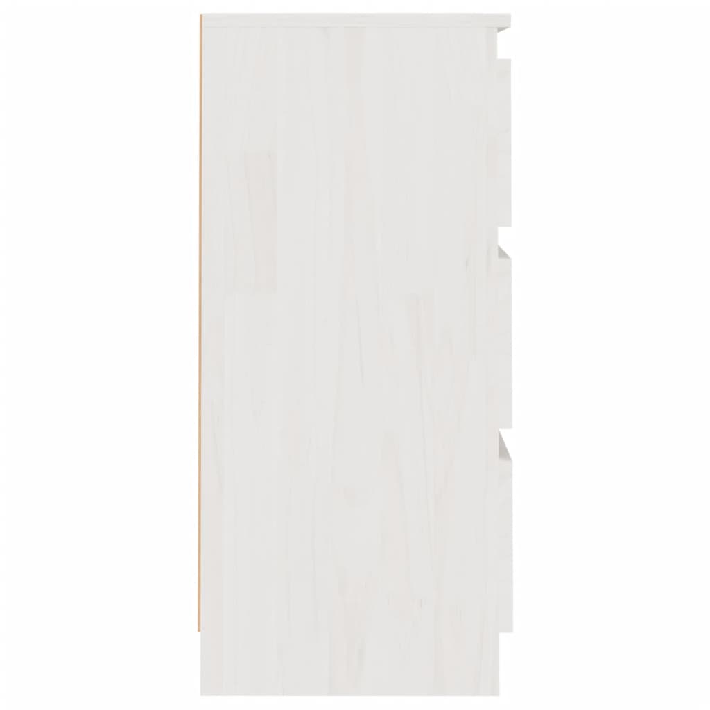 vidaXL naktsskapīši, 2 gab., balti, 40x29,5x64 cm, priedes masīvkoks