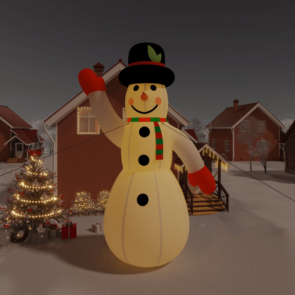 vidaXL piepūšams sniegavīrs, LED, 805 cm