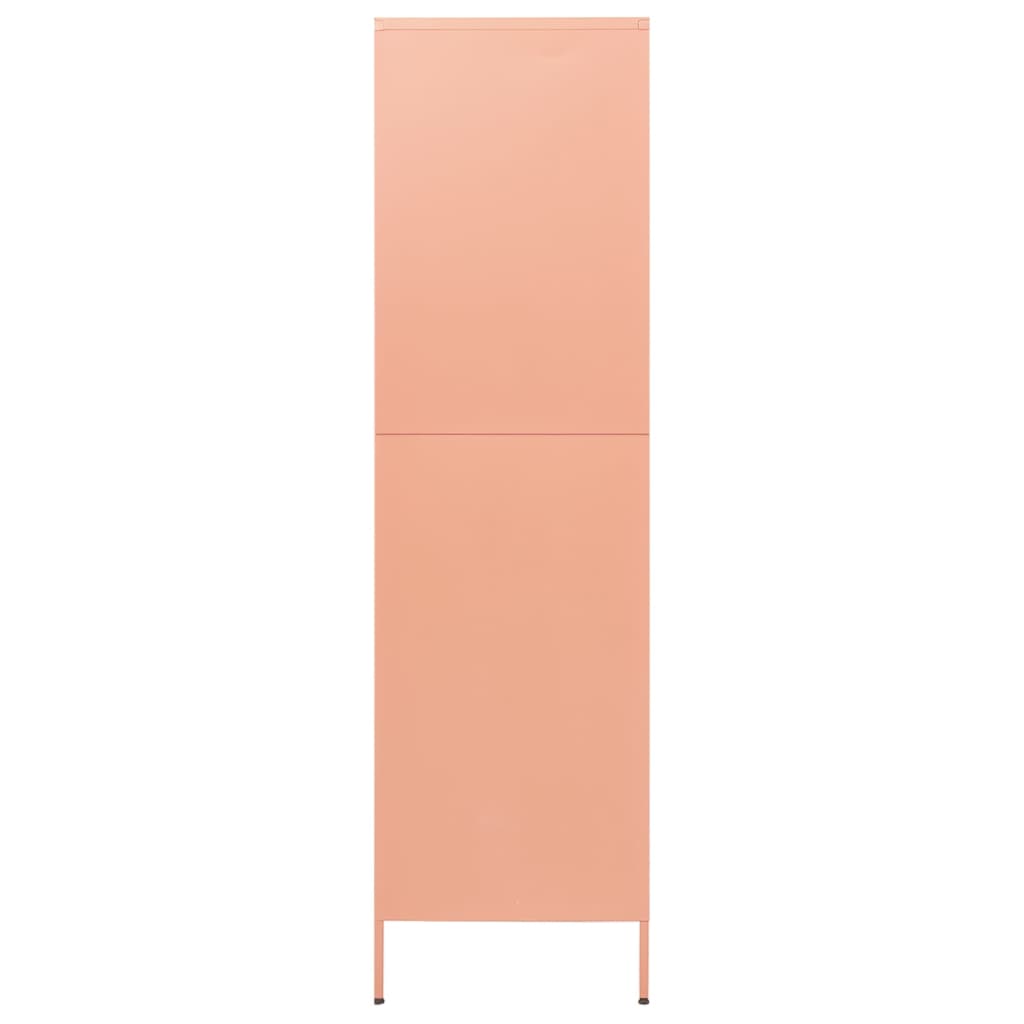 vidaXL skapis, 90x50x180 cm, tērauds, rozā