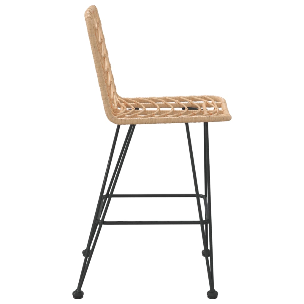 vidaXL bāra krēsli, 2 gab., melni, 45x56x103,5 cm, PE rotangpalma