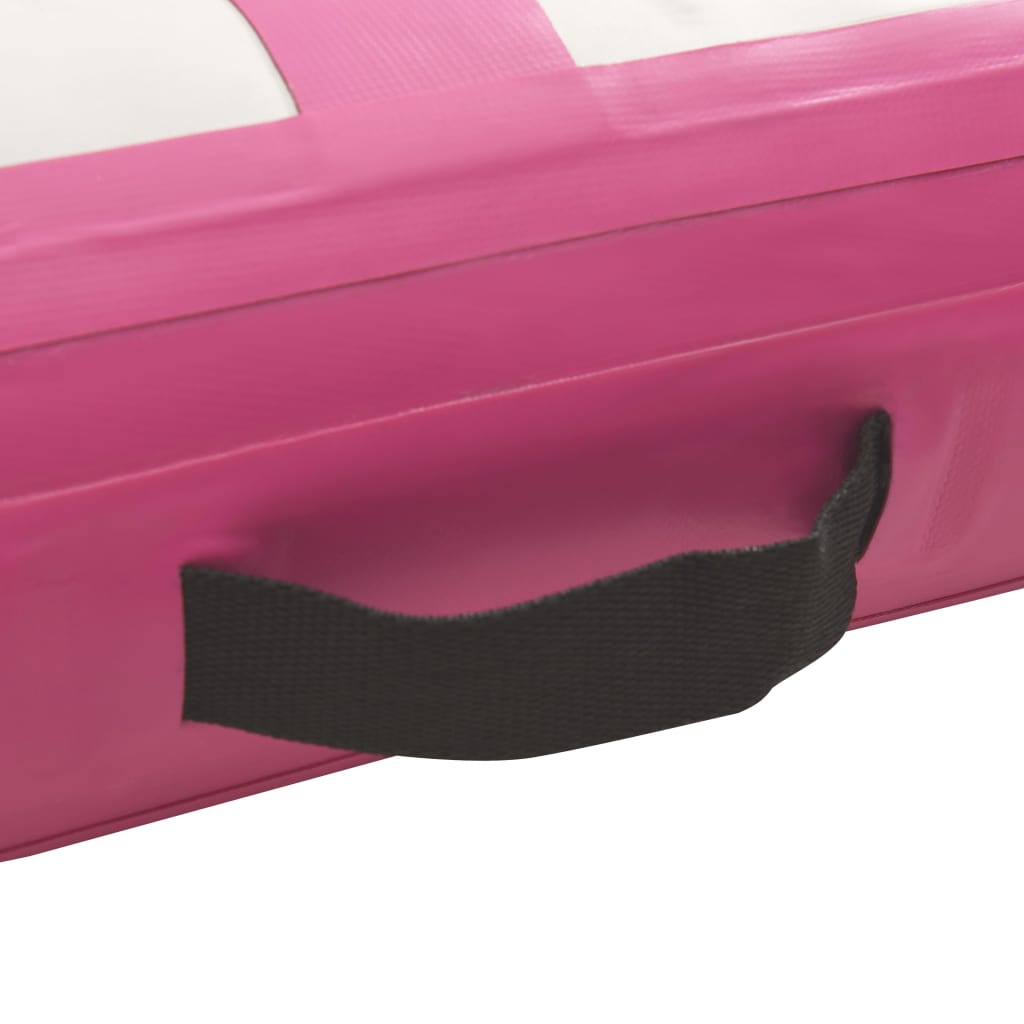 vidaXL piepūšams vingrošanas paklājs ar pumpi, 60x100x20 cm, rozā PVC