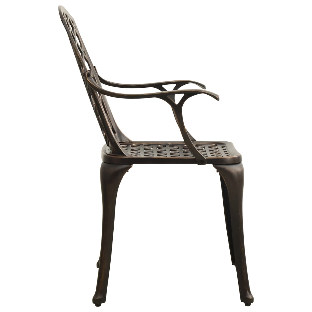 vidaXL dārza krēsli, 2 gab., liets alumīnijs, bronzas krāsā