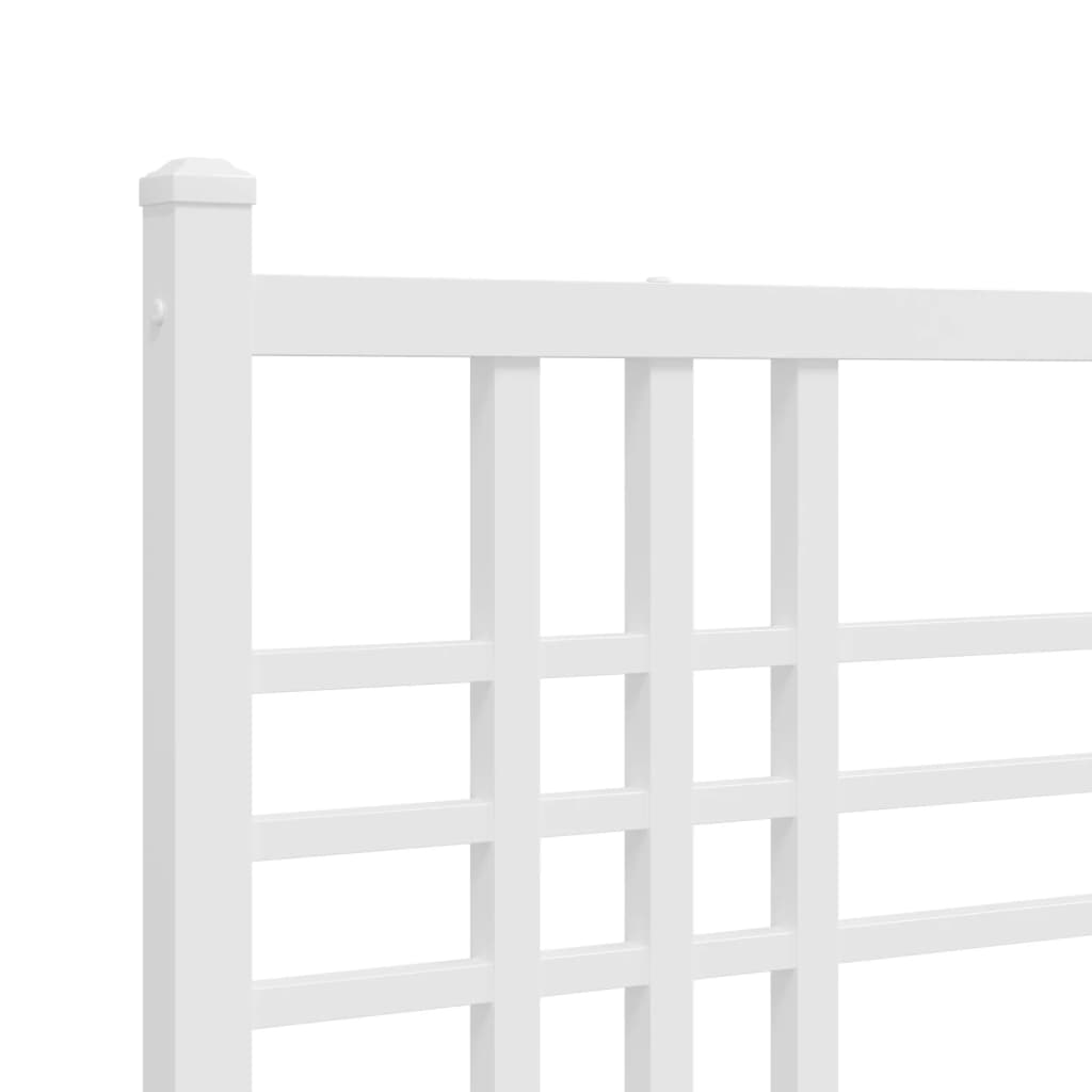 vidaXL gultas rāmis ar galvgali, balts metāls, 80x200 cm