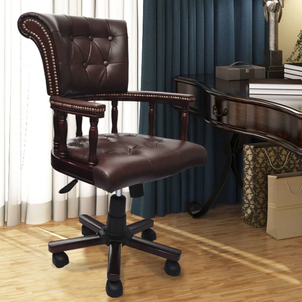vidaXL biroja krēsls, grozāms, brūns