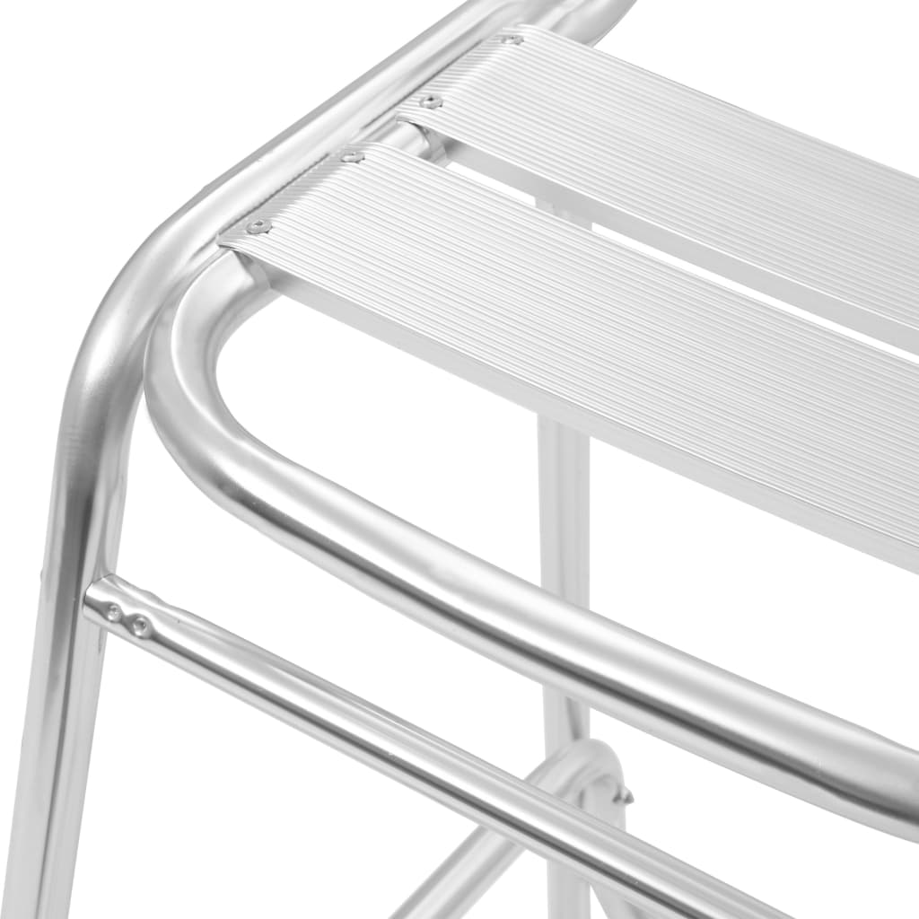 vidaXL bāra krēsli, 2 gab., alumīnijs, saliekami viens uz otra