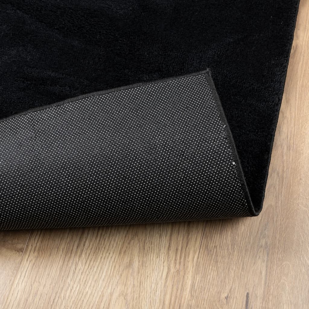 vidaXL paklājs OVIEDO, īsa spalva, melns, 80x200 cm