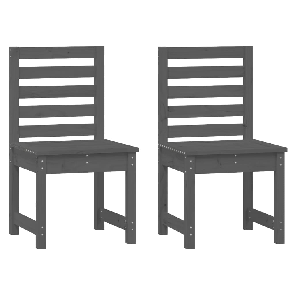 vidaXL dārza krēsli, 2 gab., pelēki, 50x48x91,5 cm, priedes masīvkoks