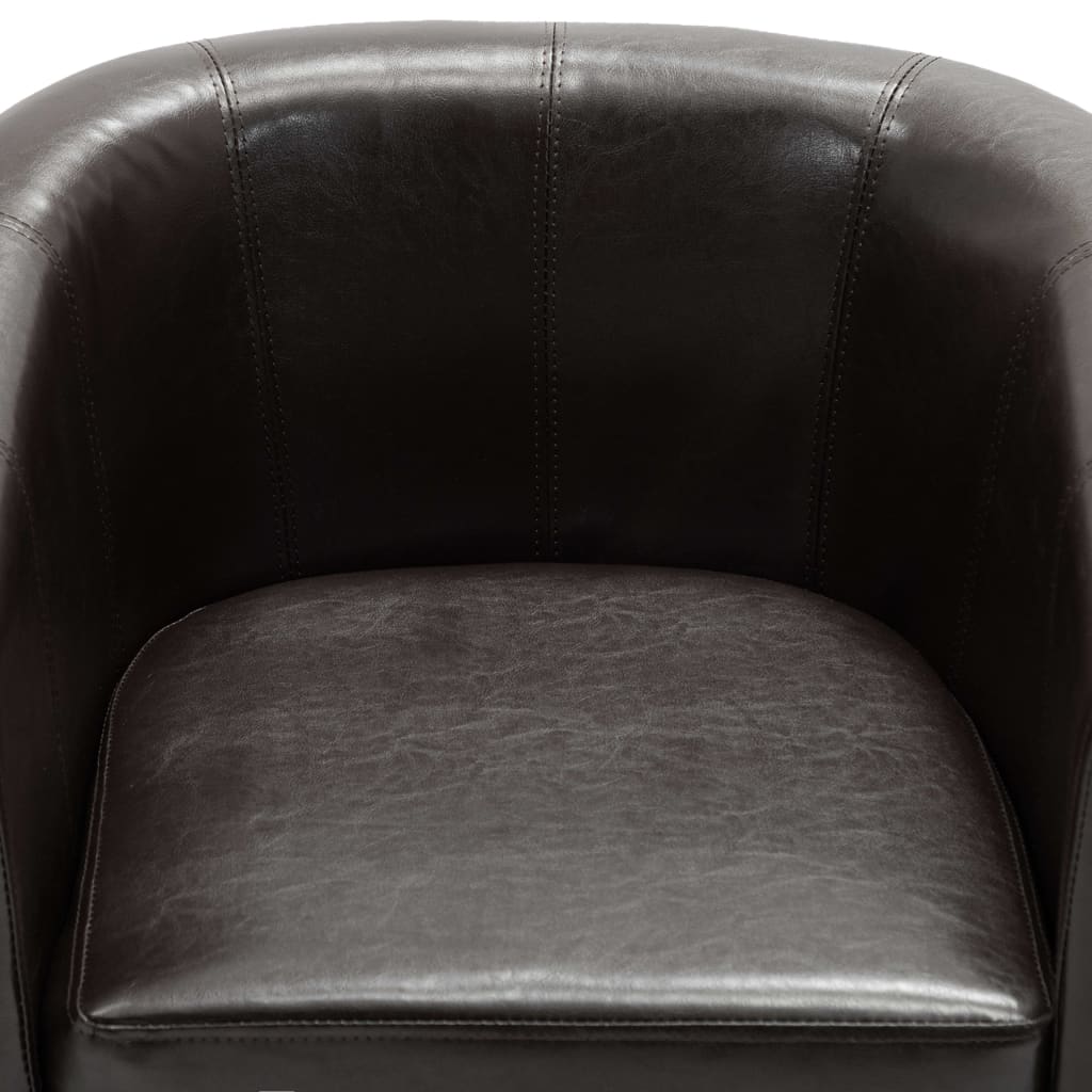 vidaXL klubkrēsls, tumši brūna mākslīgā āda