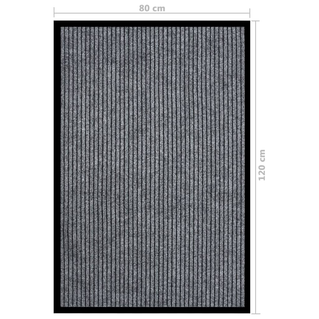 vidaXL durvju paklājs, svītrains, pelēks, 80x120 cm