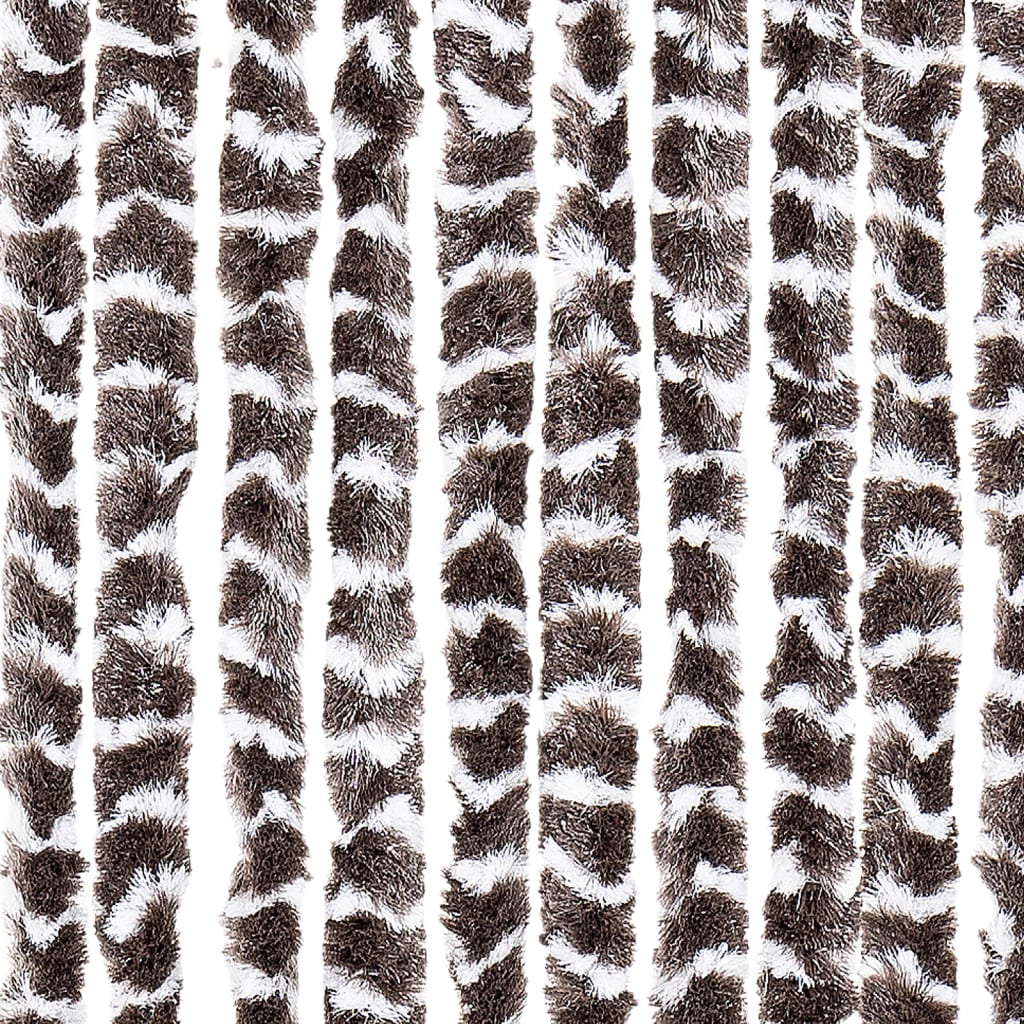 vidaXL kukaiņu aizkars, brūns un balts, 100x230 cm, šenils
