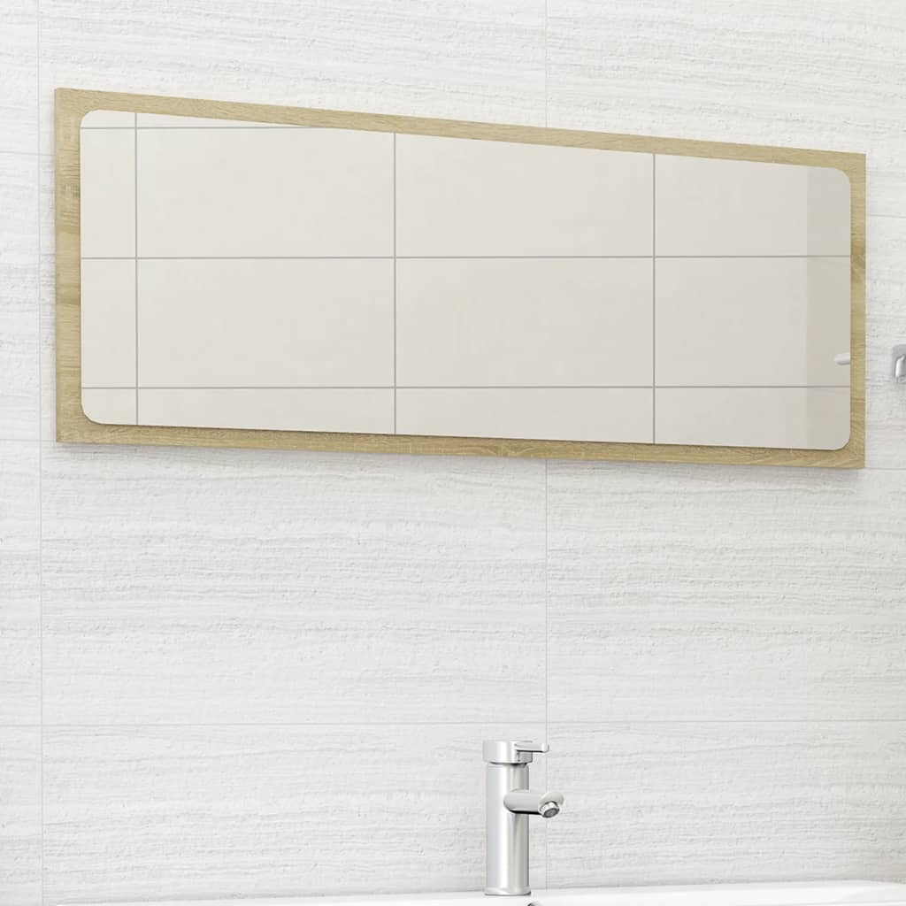 vidaXL vannasistabas spogulis, ozolkoka krāsā, 100x1,5x37 cm