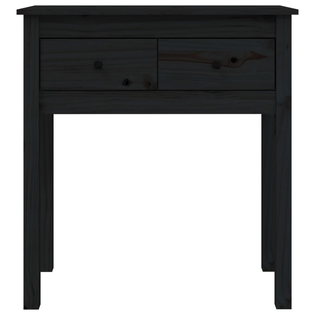 vidaXL konsoles galdiņš, melns, 70x35x75 cm, priedes masīvkoks