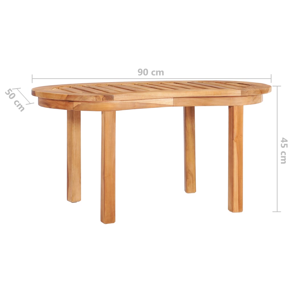 vidaXL kafijas galdiņš, 90x50x45 cm, masīvs tīkkoks