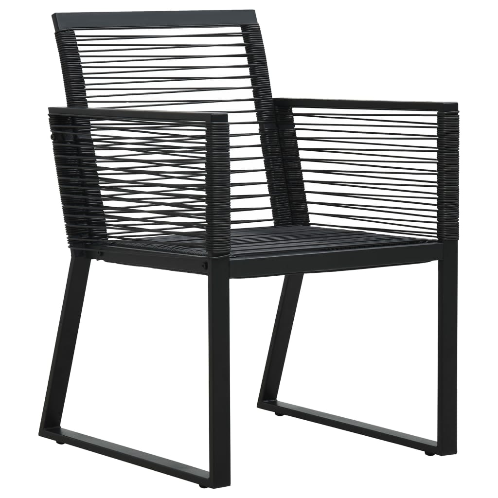 vidaXL dārza krēsli, 2 gab., melni, PVC rotangpalma