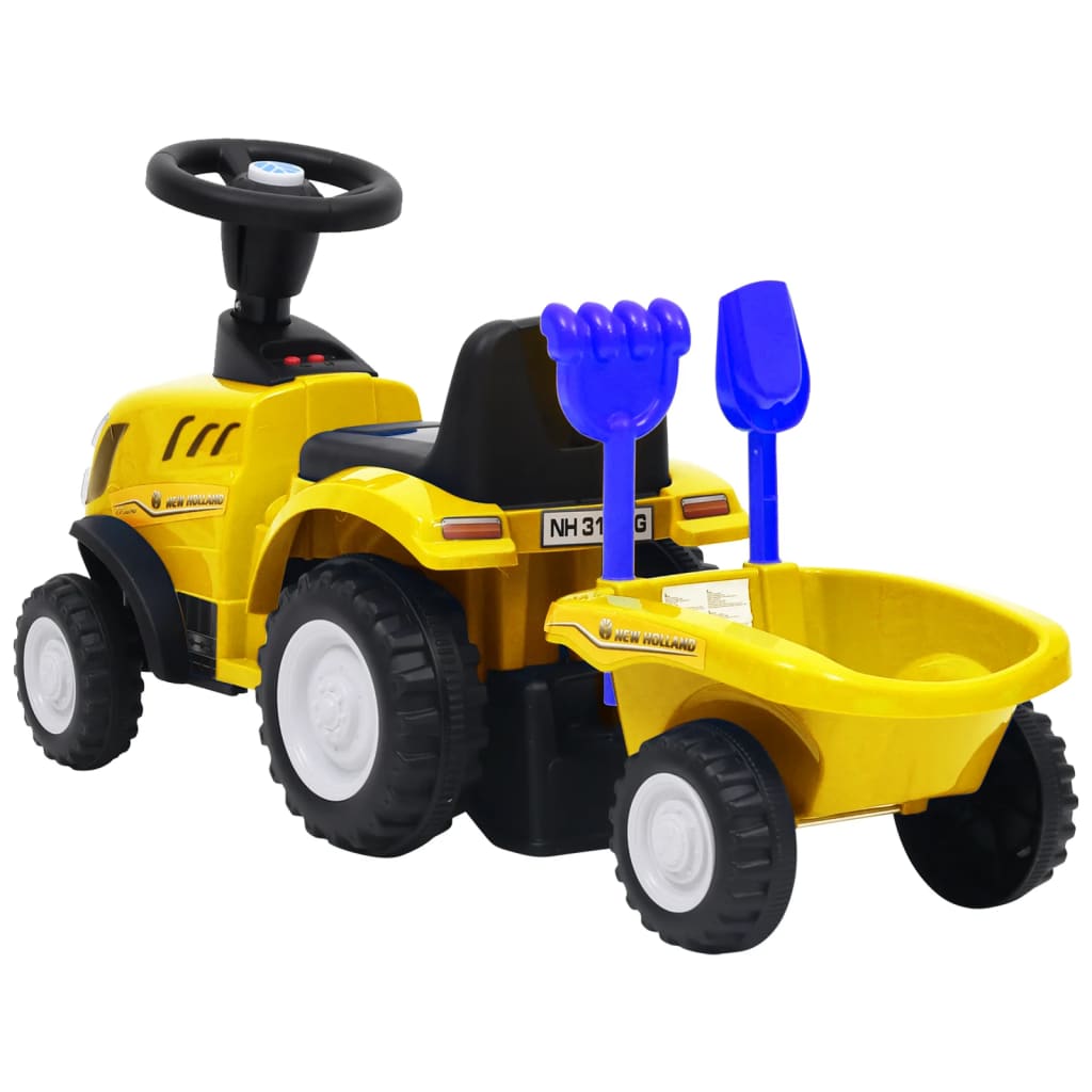 vidaXL bērnu traktors New Holland, dzeltens