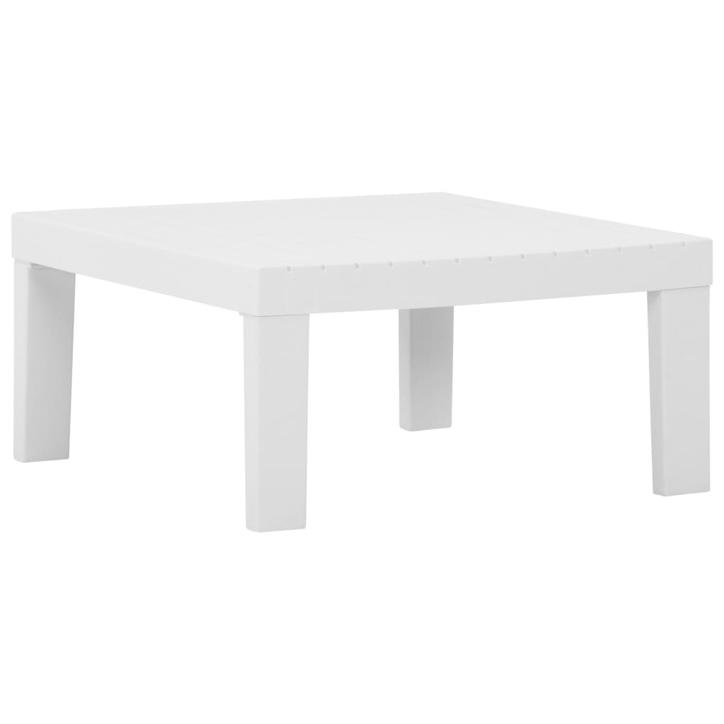 vidaXL dārza galdiņš, balta plastmasa