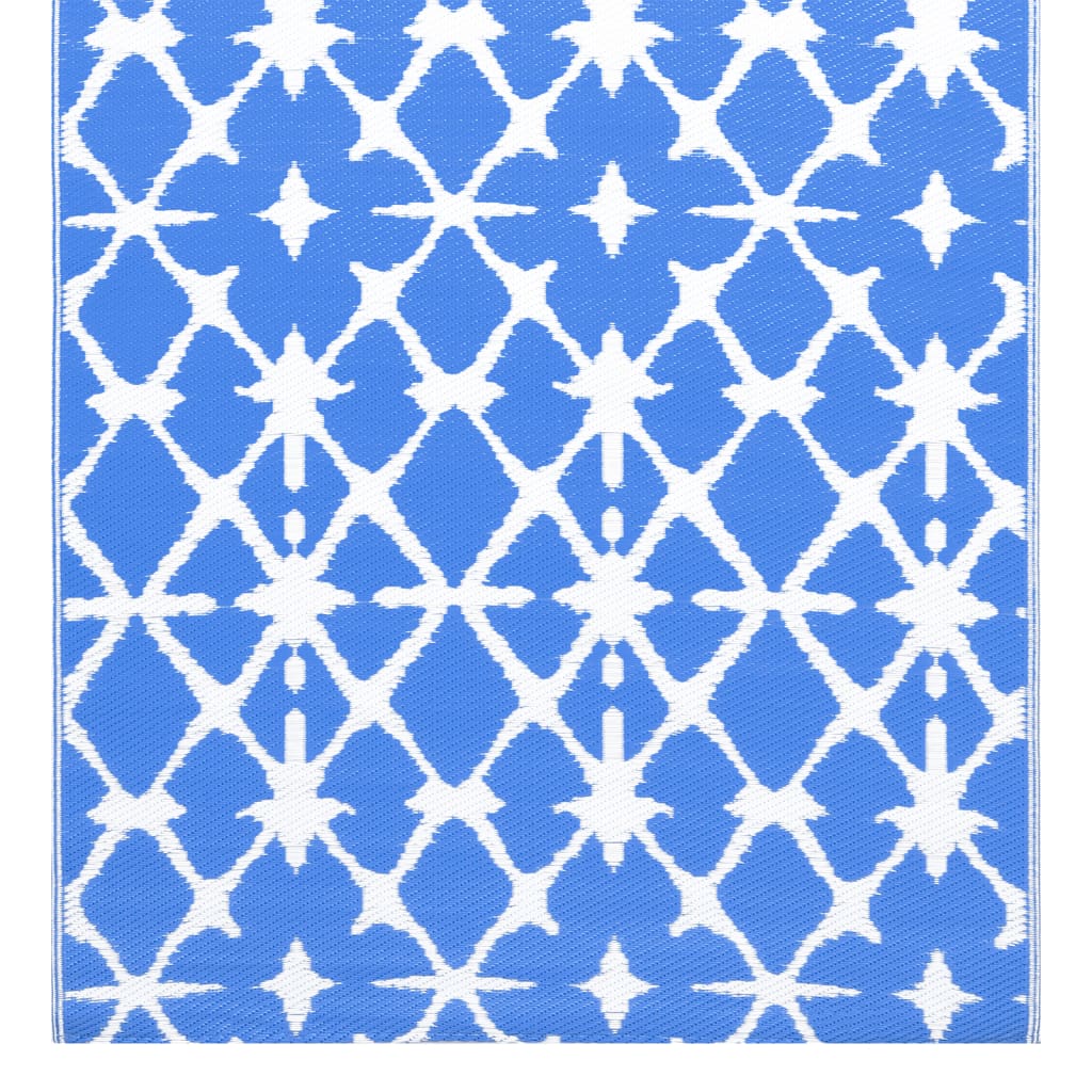 vidaXL āra paklājs, 120x180 cm, zils un balts PP