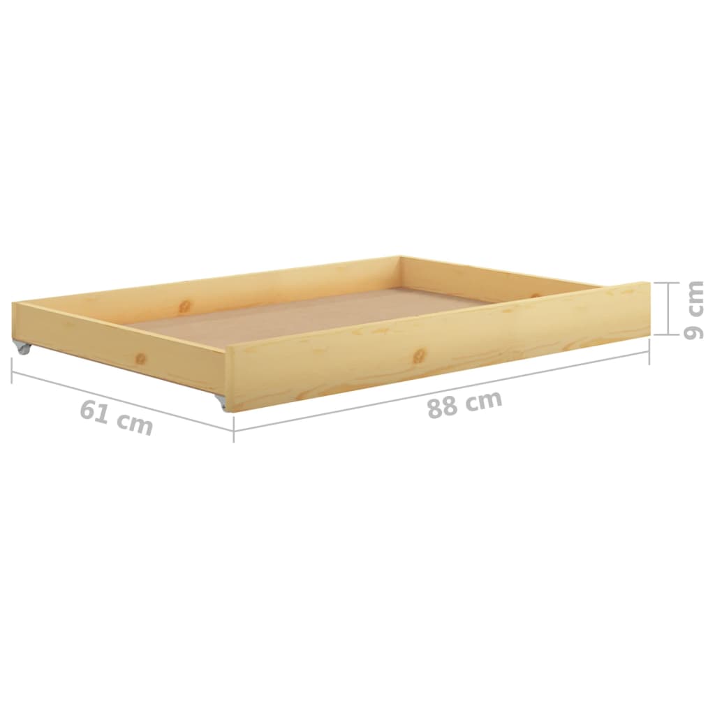 vidaXL izvelkama gulta, 2x(90x200) cm, priedes masīvkoks