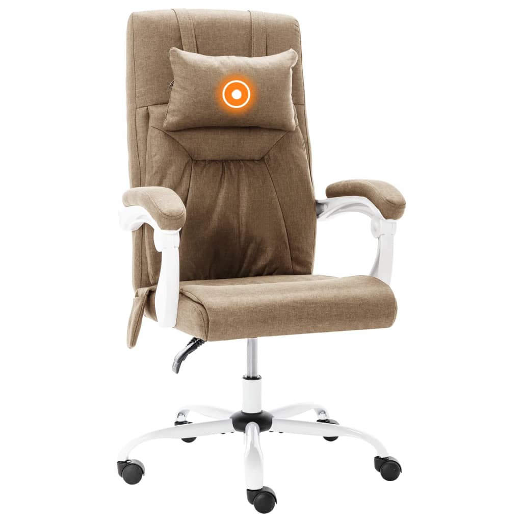 vidaXL biroja masāžas krēsls, pelēkbrūns audums
