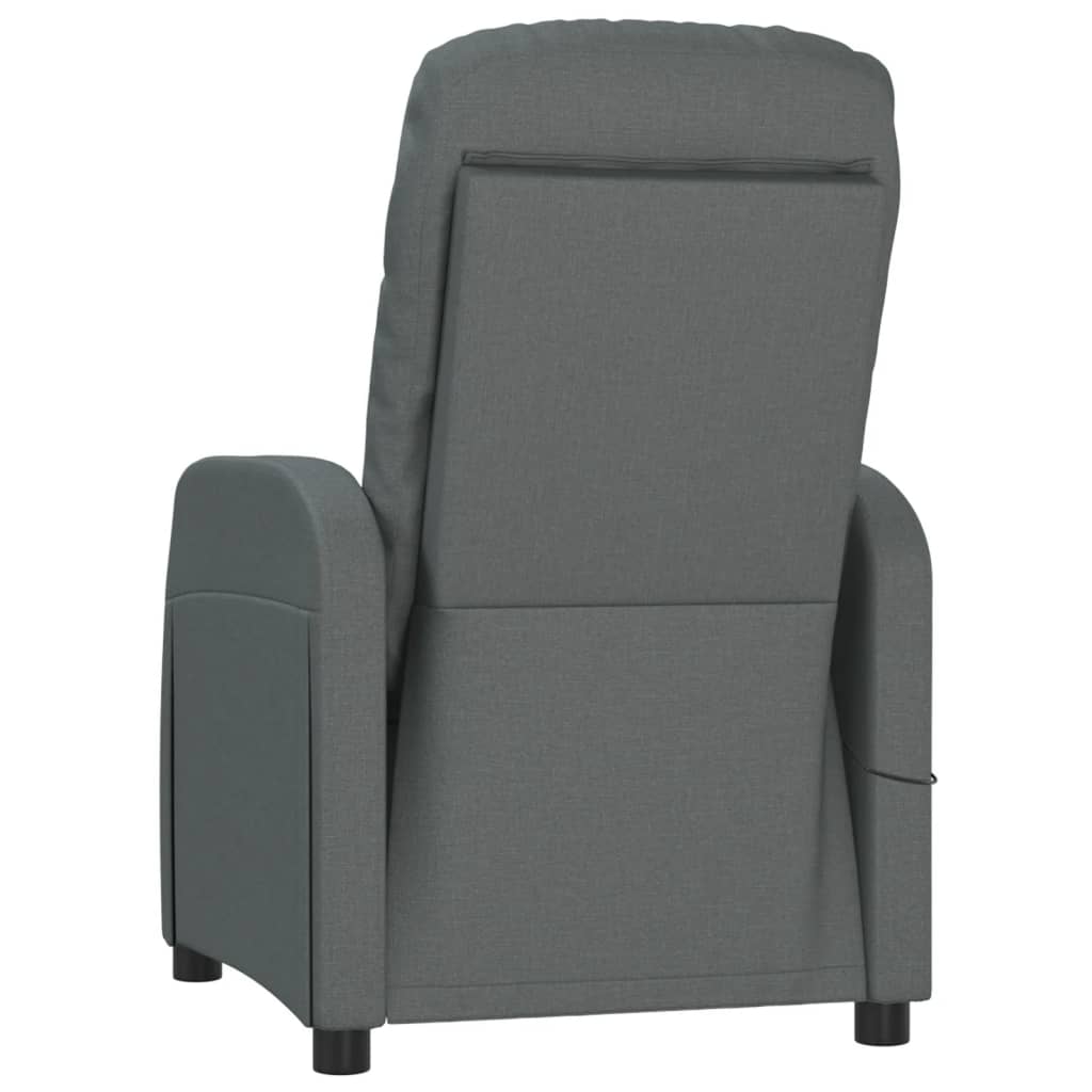 vidaXL elektrisks atpūtas krēsls, atgāžams, tumši pelēks audums