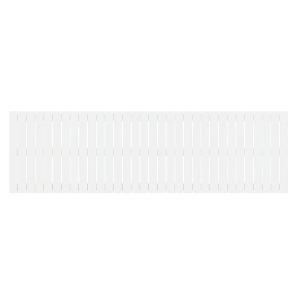 vidaXL sienas galvgalis, balts, 204x3x60 cm, priedes masīvkoks