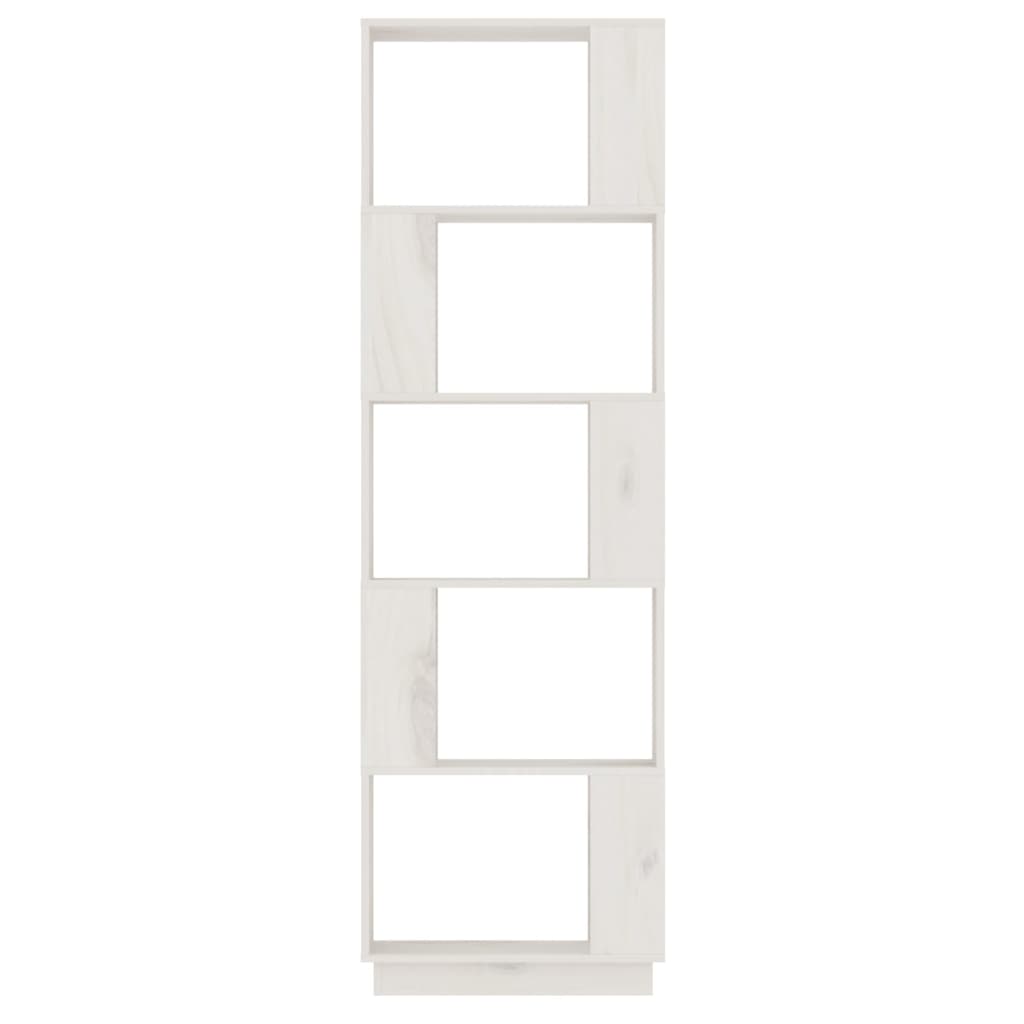 vidaXL grāmatu plaukts, balts, 51x25x163,5 cm, priedes masīvkoks