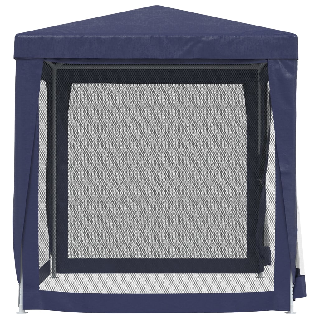 vidaXL svinību telts, ar 4 sieta sienām, 2x2 m, zila, HDPE