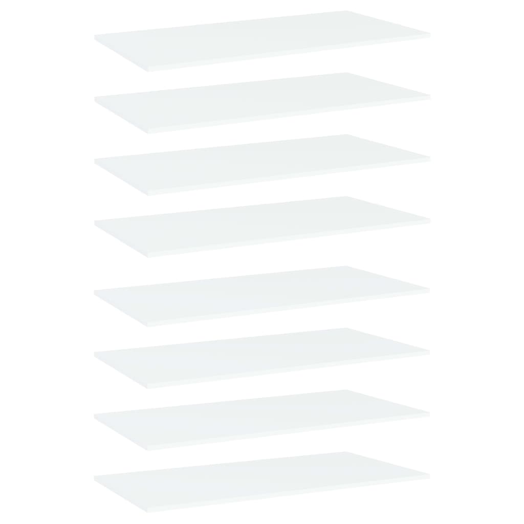 vidaXL plauktu dēļi, 8 gab., balti, 80x20x1,5 cm, skaidu plāksne