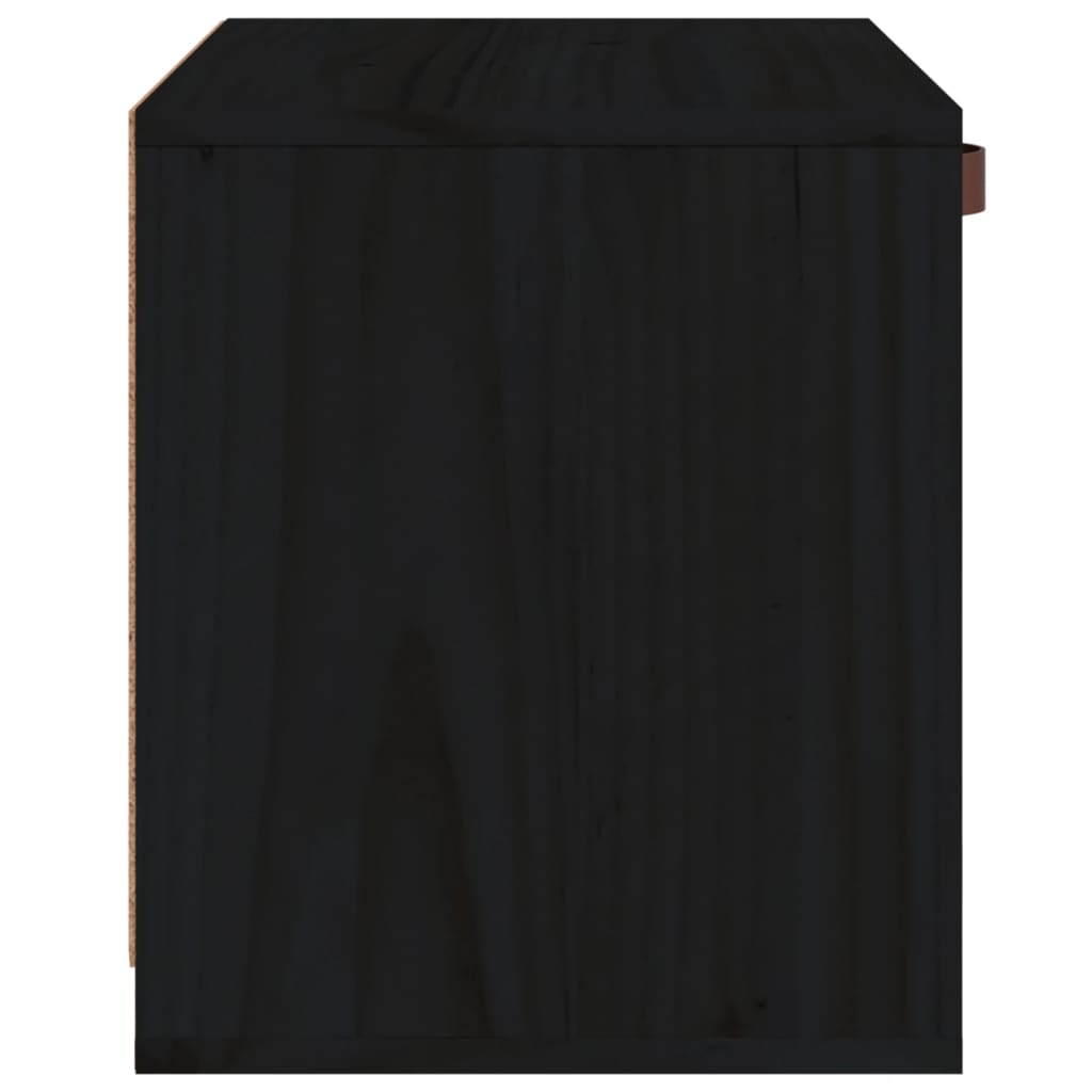 vidaXL sienas skapītis, melns, 40x30x35 cm, priedes masīvkoks