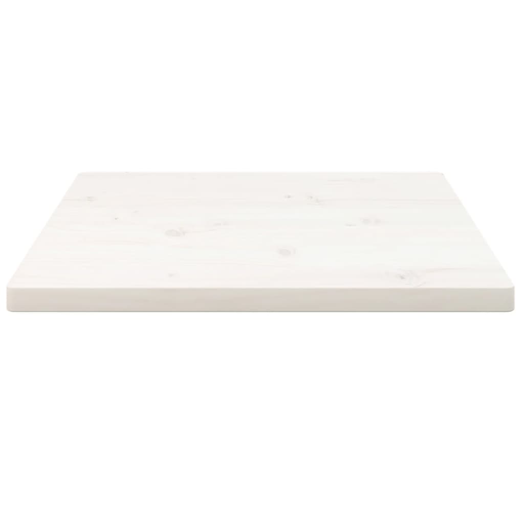 vidaXL galda virsma, balta, 50x50x2,5 cm, priedes masīvkoks, kvadrāta