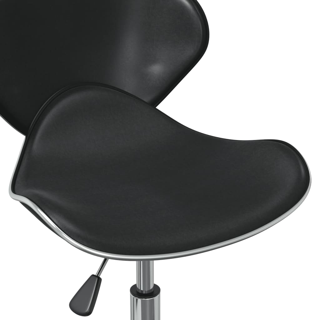vidaXL grozāmi virtuves krēsli, 2 gab., melna mākslīgā āda