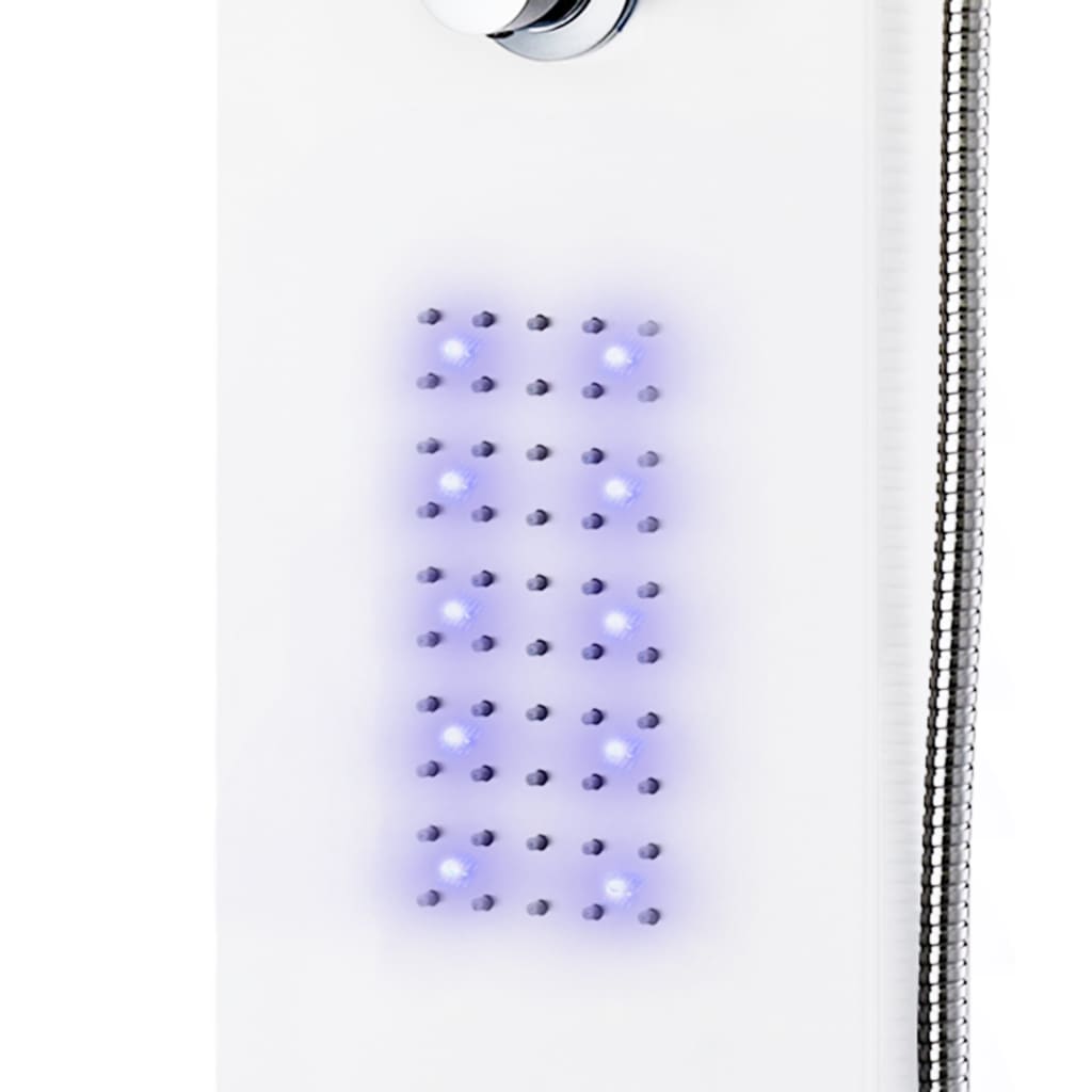 vidaXL dušas sistēma ar paneli, 20x44x130 cm, balts alumīnijs