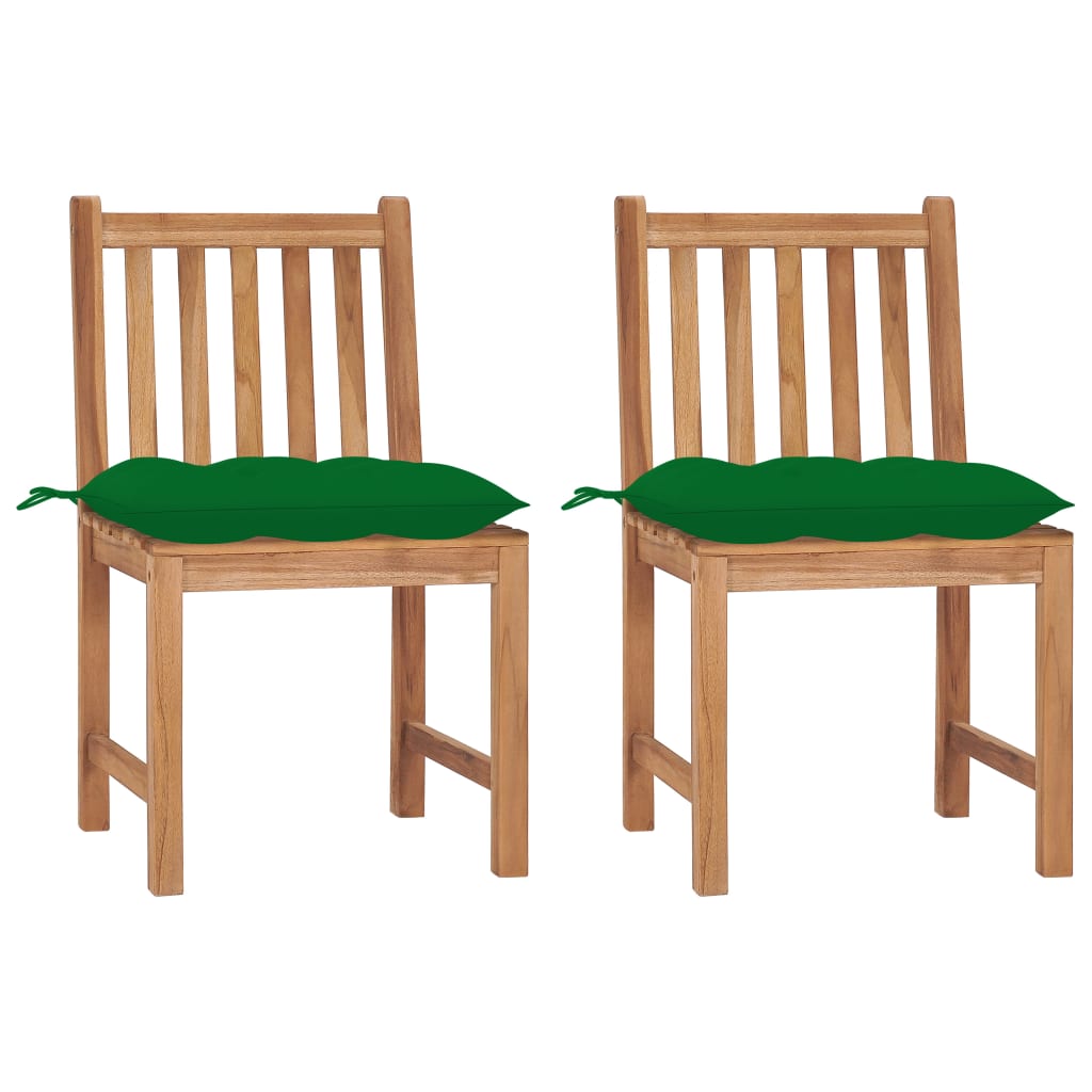 vidaXL dārza krēsli ar matračiem, 2 gab., masīvs tīkkoks