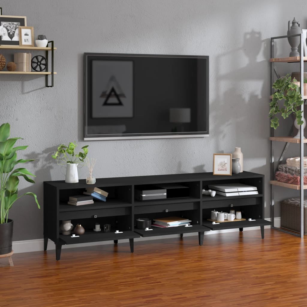 vidaXL TV skapītis, 150x30x44,5 cm, inženierijas koks, melns